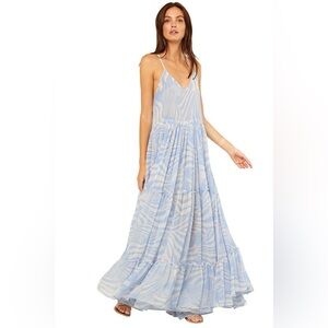 MISA Los Angeles Kalita Dress in Casablanca Blu Shell Size S
